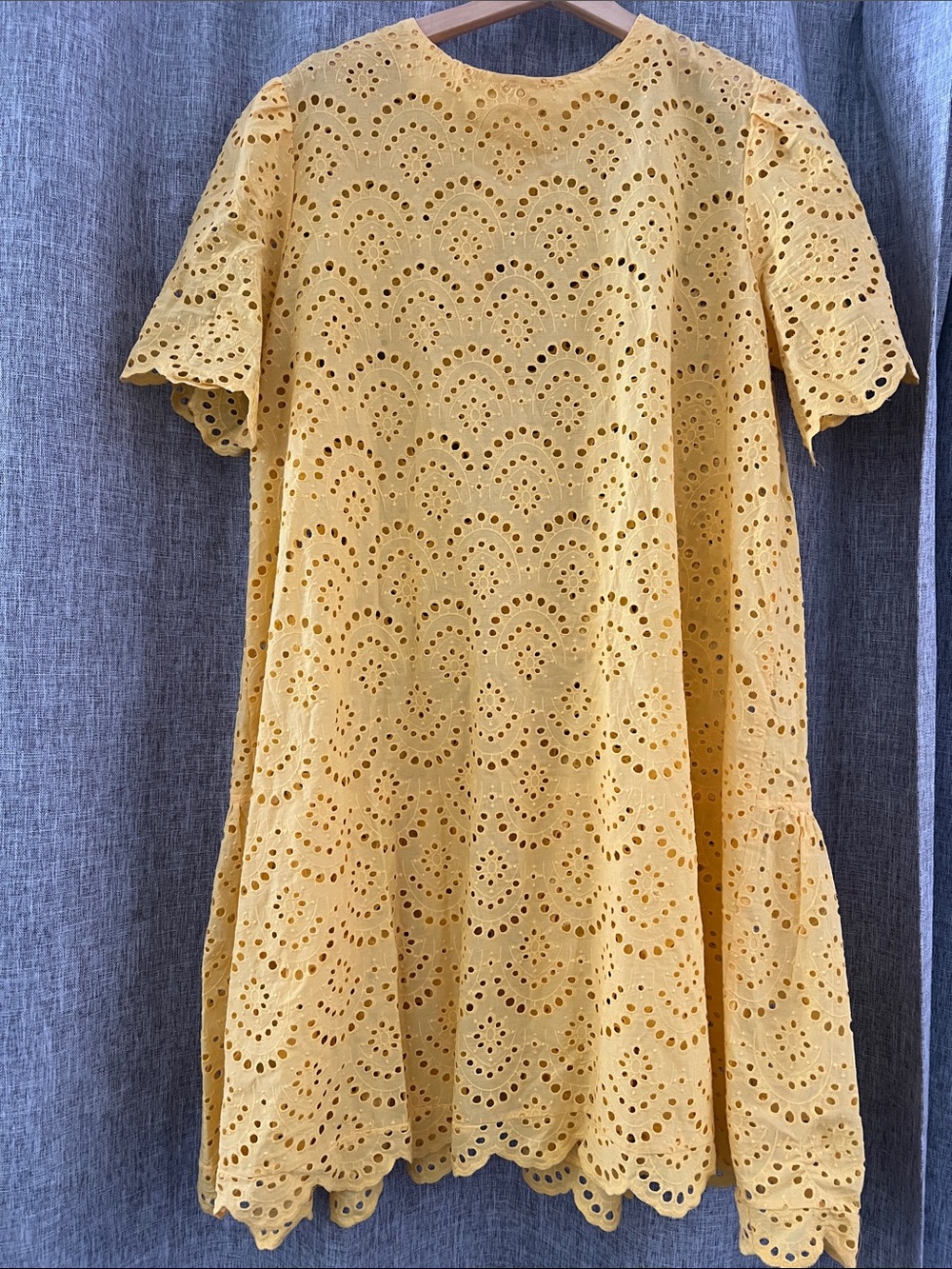 Yellow Eyelet Swing Dress